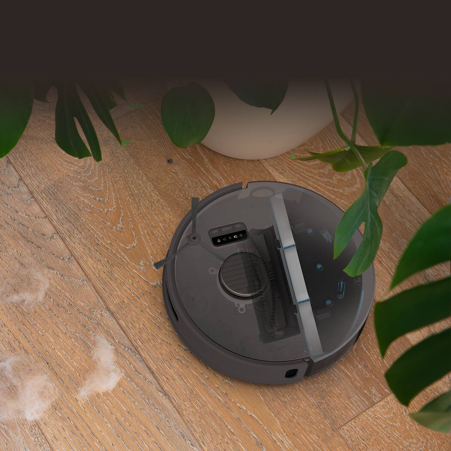 Alt View 10. bObsweep - Bio Auto-Empty Robot Vacuum & Mop with 100-Day Dock, Activate Charcoal Odor Filtration, Made of Bio-Based Plastic - Riverstone.