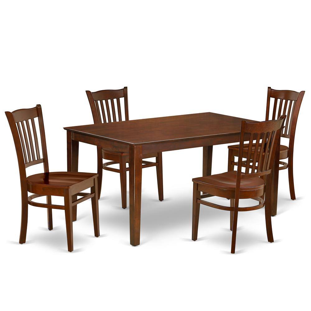 Back. East West Furniture - Dining Room Set Mahogany - Brown.