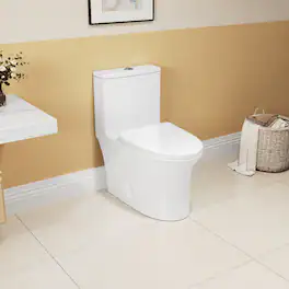 Loheer - One Piece Elongated Toilet, Ceramic, Comfort Height Dual Flush - White