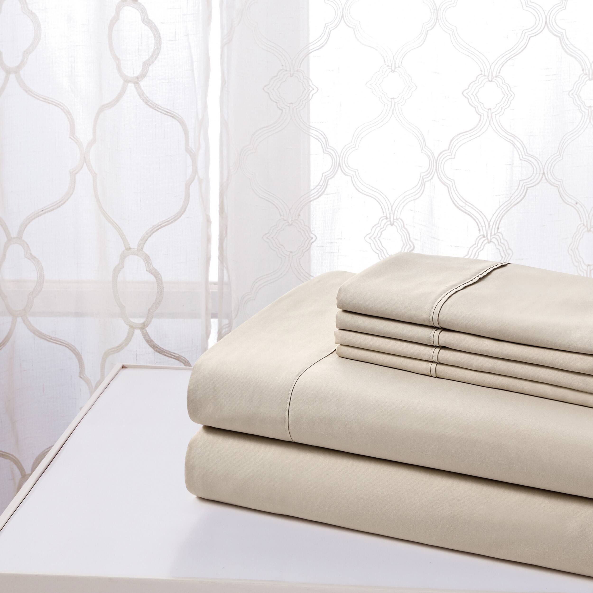 Back. Kathy Ireland - Kathy Ireland Cool Max 6 Piece Ultra Soft Sheet Set - Sand.