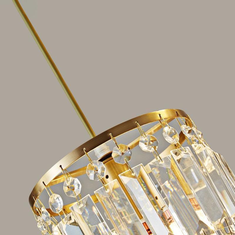 Alt View 3. Siljoy - 1- Light Gold Crystal Linear Pendant Light - Gold.