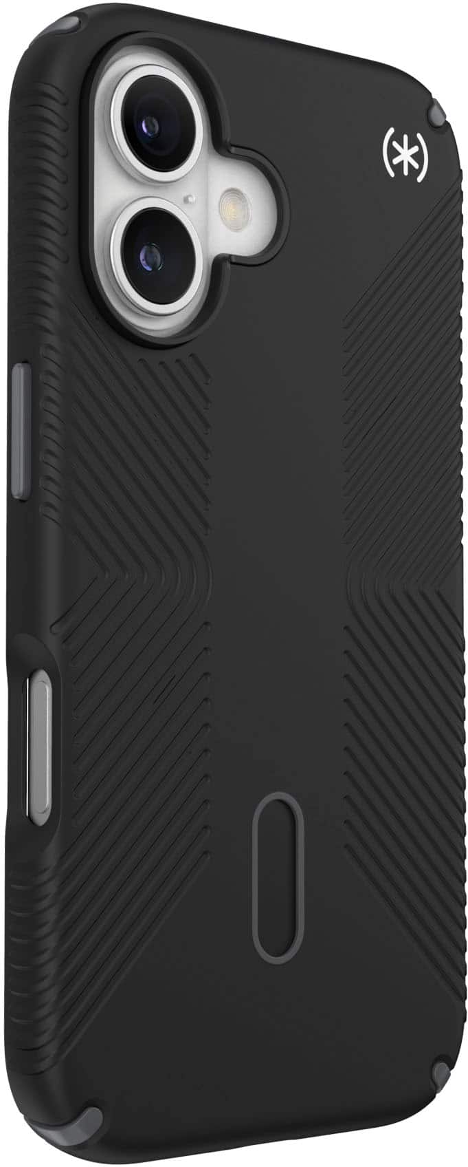 Left. Speck - Presidio2 Grip ClickLock Case with MagSafe for Apple iPhone 16 - Black.