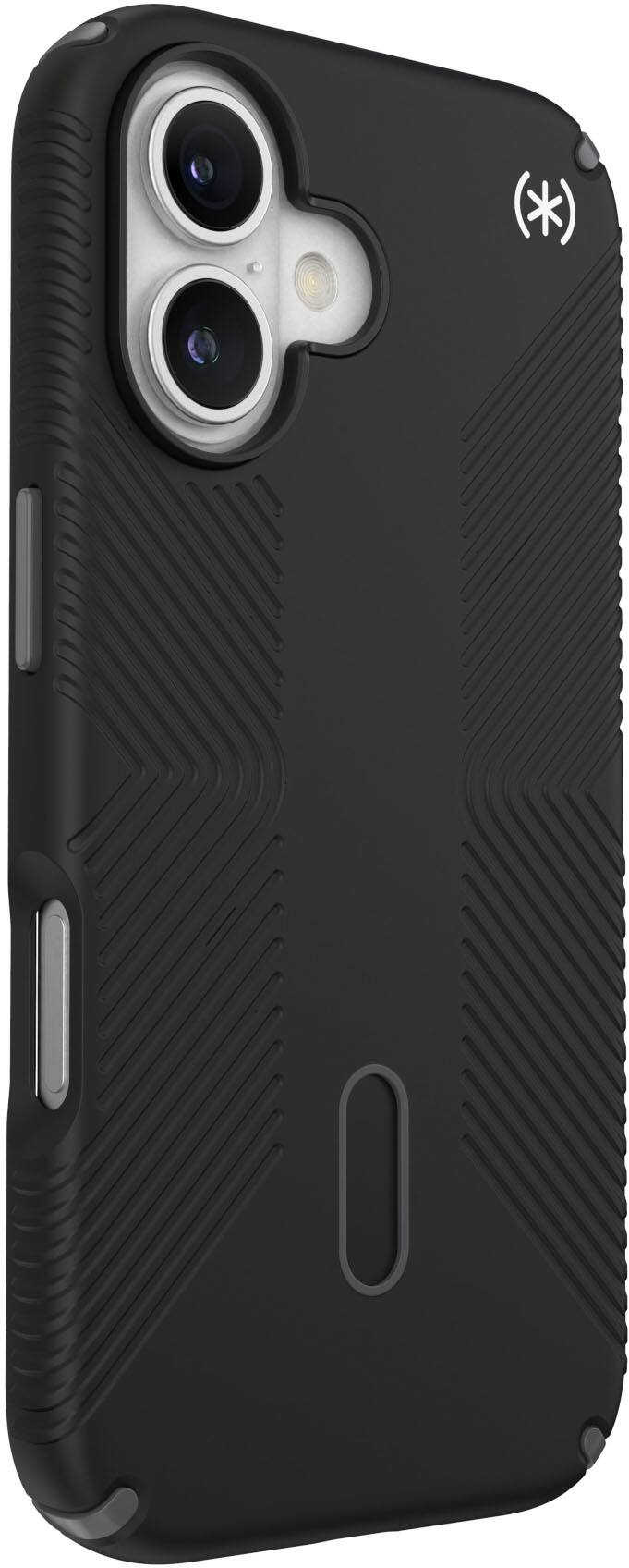 Left. Speck - Presidio2 Grip ClickLock Case with MagSafe for Apple iPhone 16 - Black.