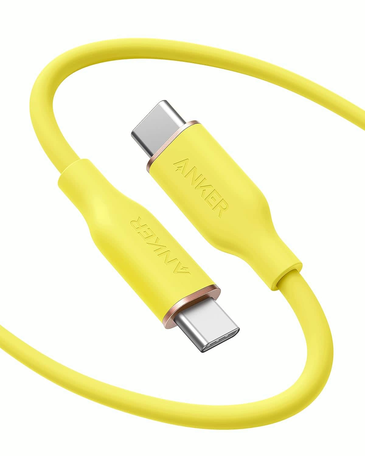 Anker - USB C Cable, Type C Flow Cord（6ft） - Yellow