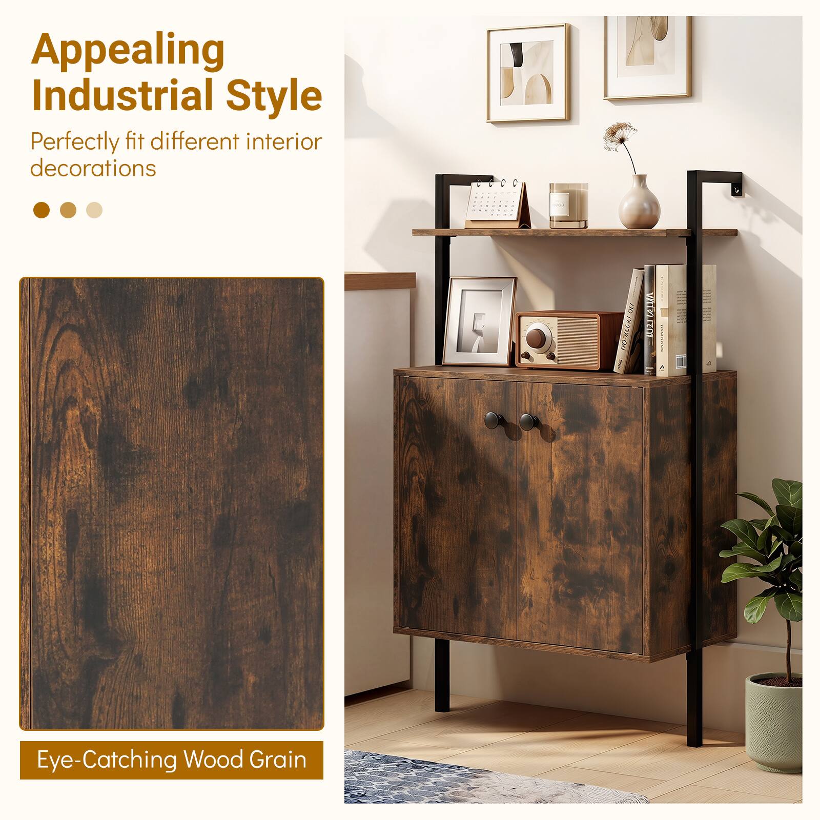 Appealing Industrial Style  
Perfectly fit different interior decorations

OFF 110-10.0  
VITION.COM

Eye-Catching Wood Grain