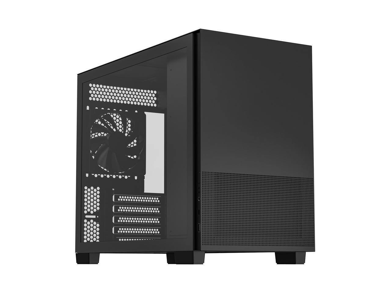 Left. Rosewill - micro atx mini tower pc case with pre-installed 80+ gold 650w atx 3.1 p - Black.