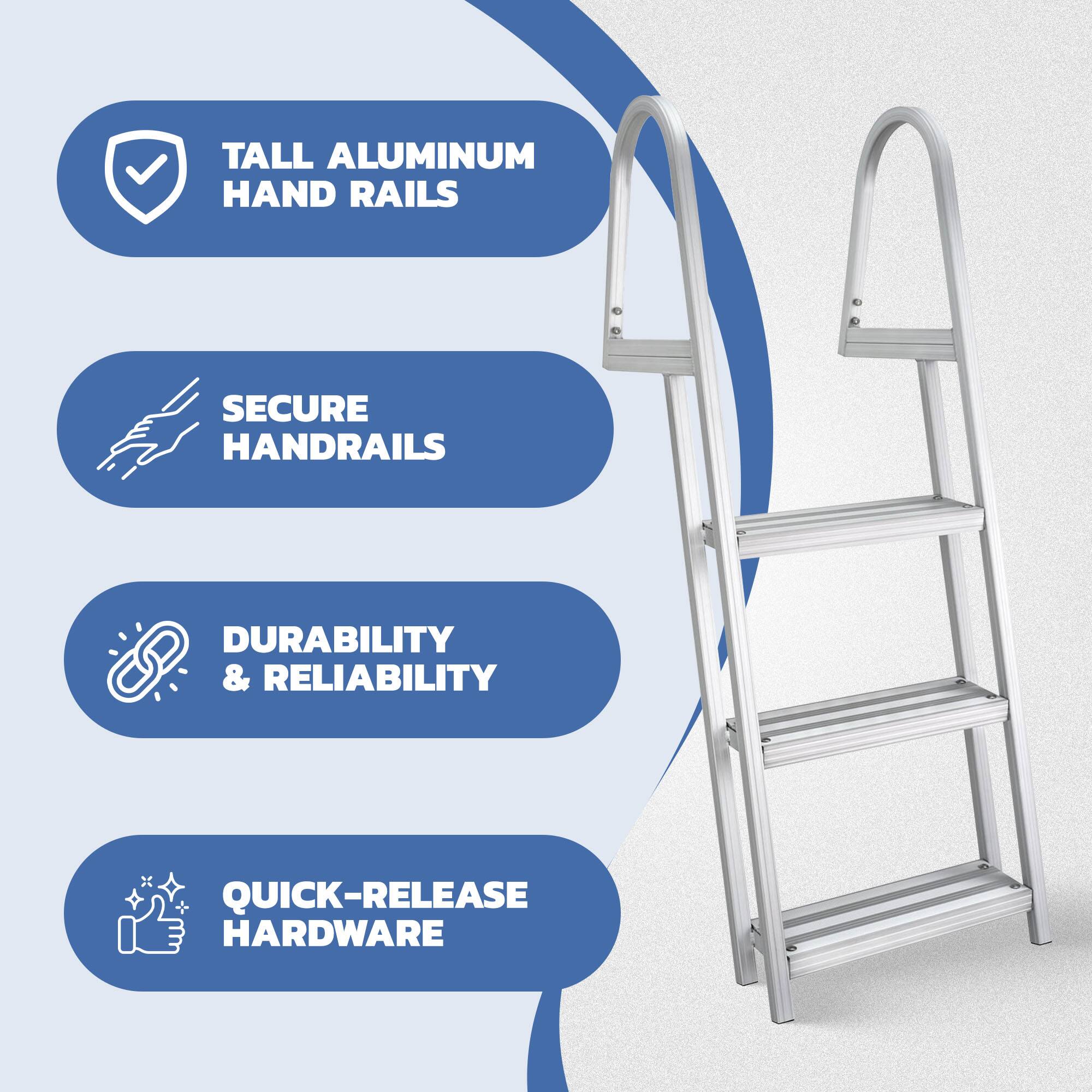 - TALL ALUMINUM HAND RAILS
- SECURE HANDRAILS
- DURABILITY & RELIABILITY
- QUICK-RELEASE HARDWARE