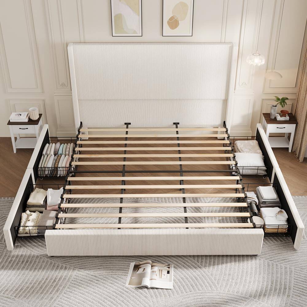 Angle. Qeetex - Metal Daybed with Trundle, Sofa Bed Frame with Steel Slats, Multifunctional Design for Bedroom or Guest Room - ‎Gold Daybed.