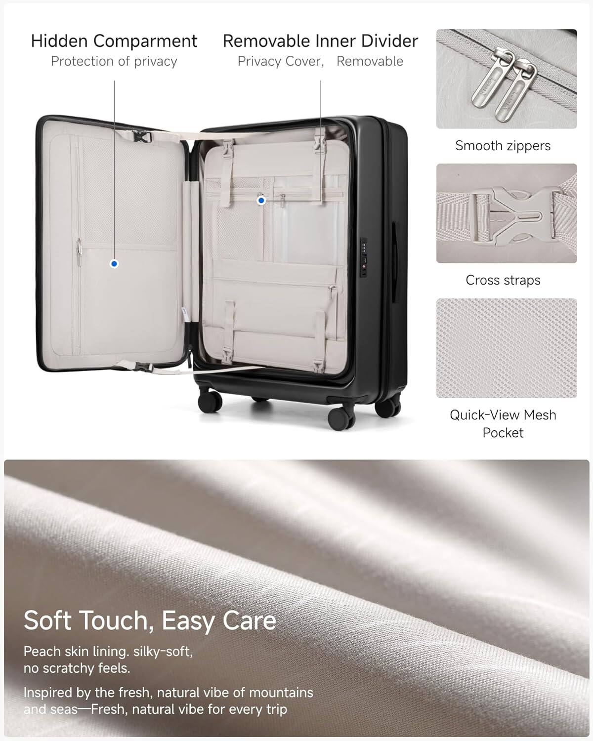LUGGEX 28 Inch Expandable Checked Luggage Opening Polycarbonate