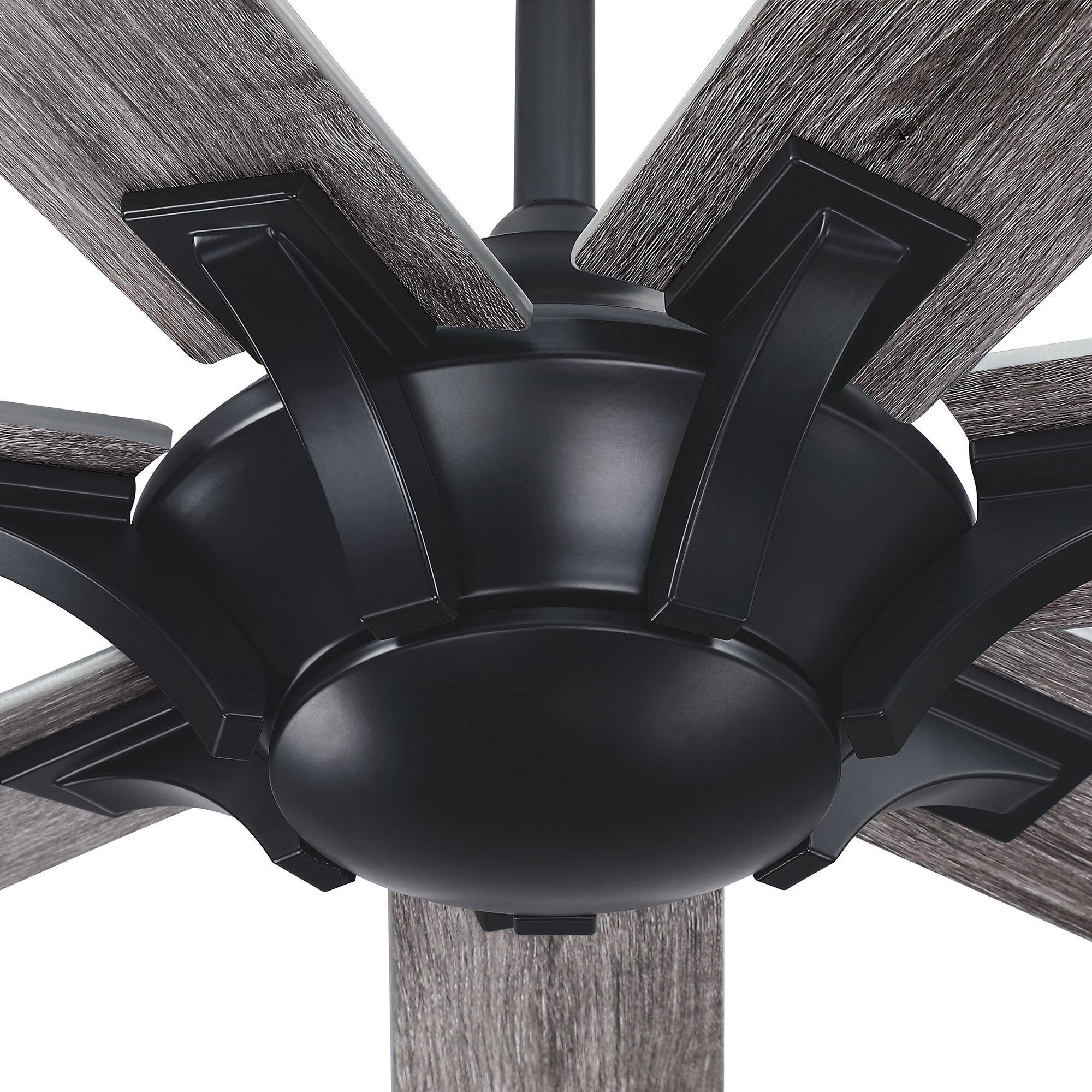 Alt View 7. Parrot Uncle - 72 in. Matte Black Industrial Reversible Blades Ceiling Fan with Remote without Light - Black.