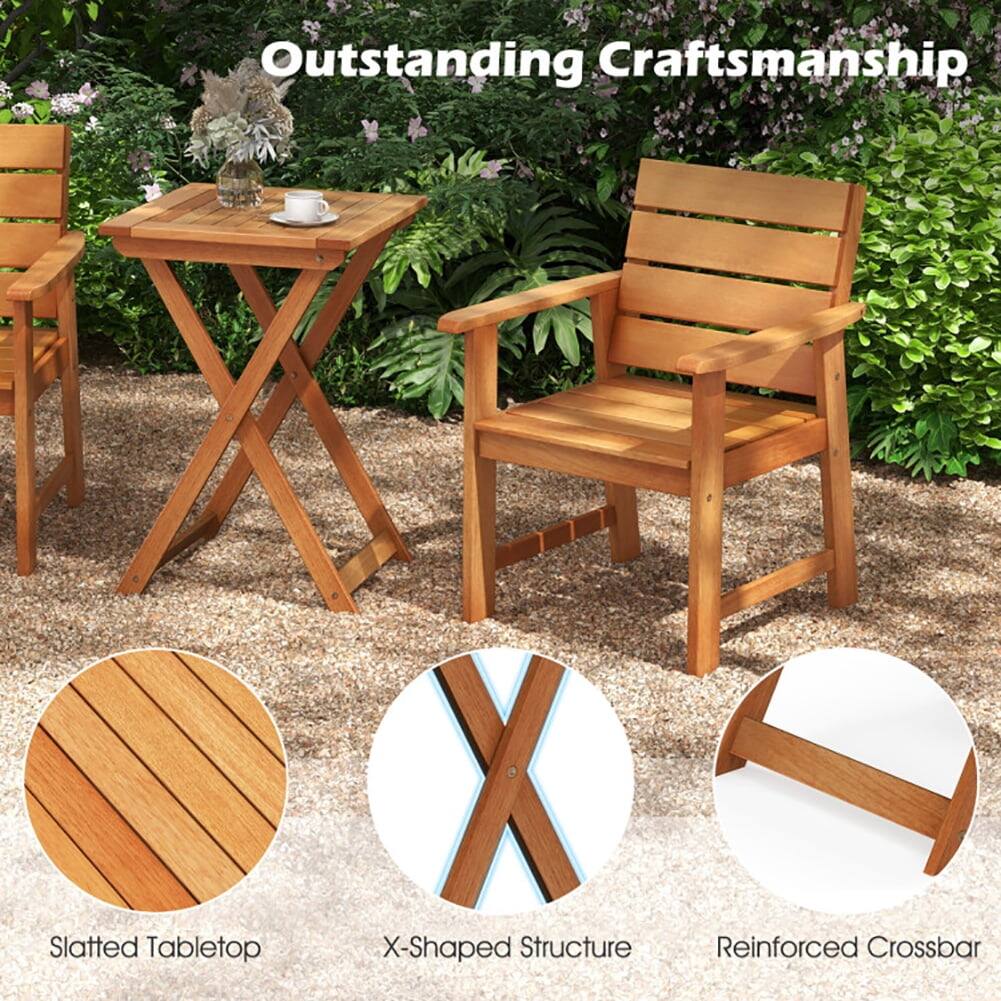 Outstanding Craftsmanship

Slatted Tabletop  
X-Shaped Structure  
Reinforced Crossbar