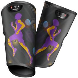 FIT KING - Rechargeable Leg Massager w/ Heat , Cordless Air Leg Compression System, Calf Massager Gift - Black and Purple