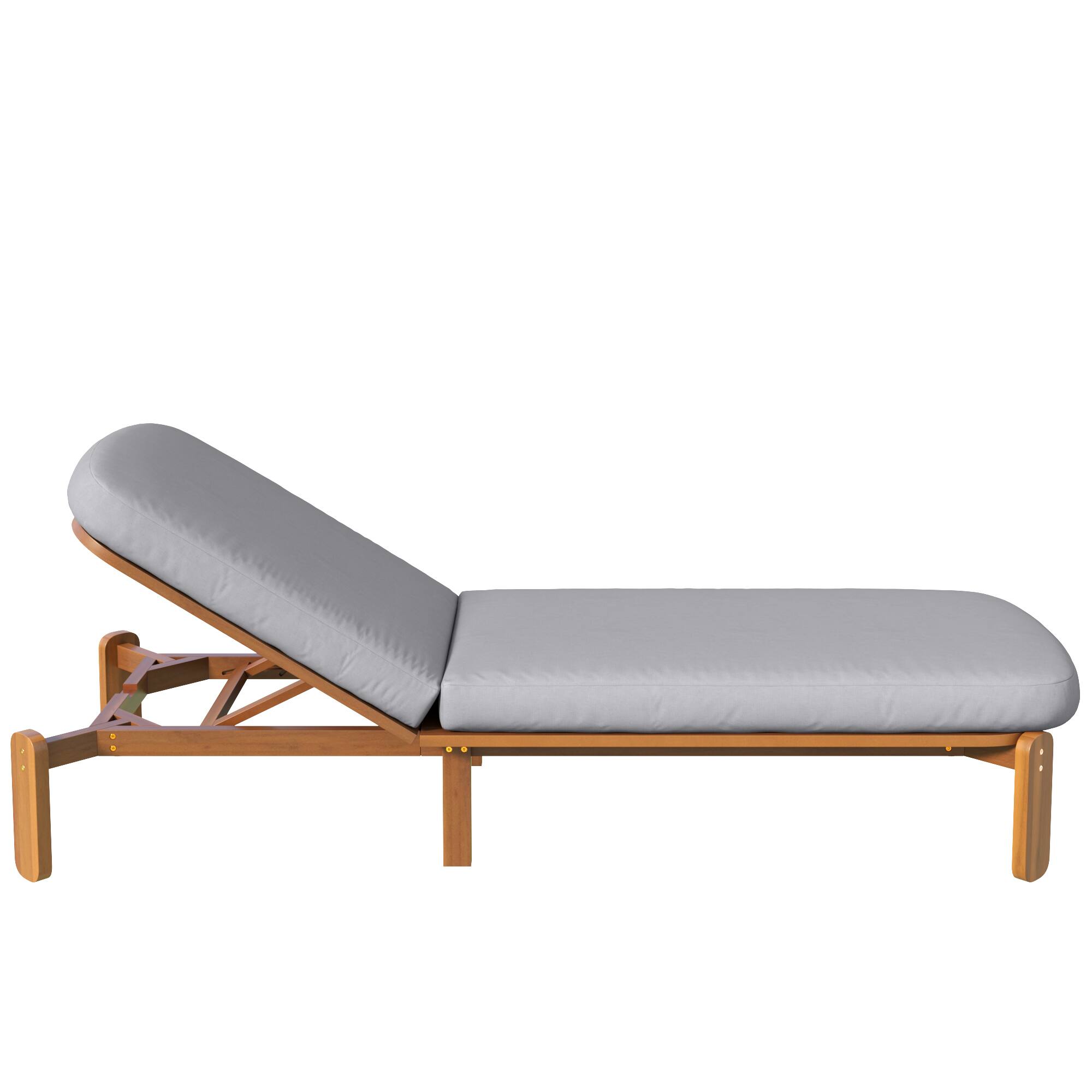 Alt View 10. Whisen - Outdoor Adjustable Reclining Chaise Lounge with Thick Cushions for Patio, Poolside, or Beach - Gray.
