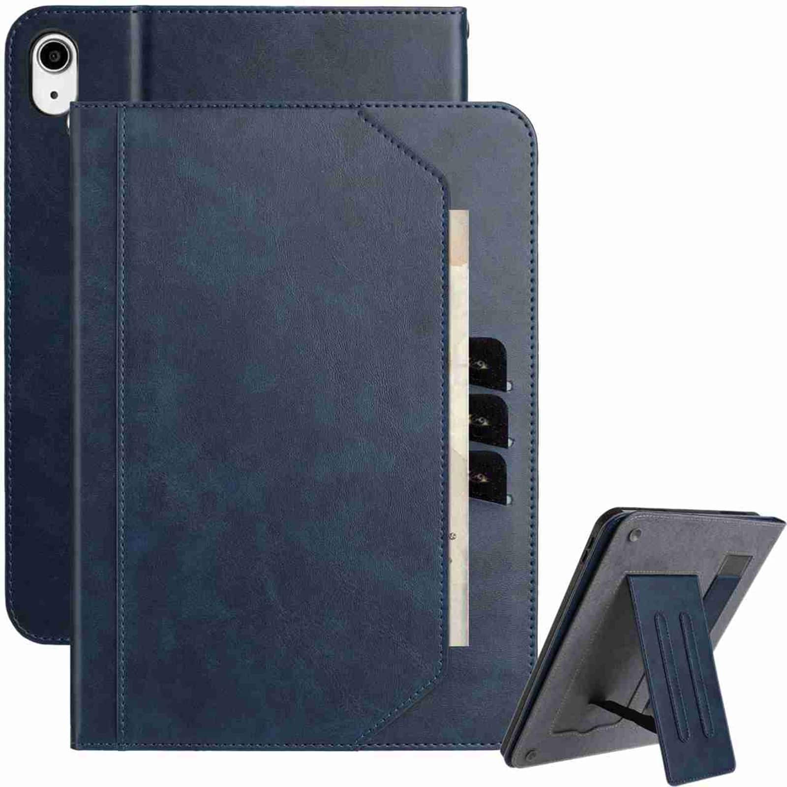 Dteck - Retro PU Leather Folio Case for Apple iPad (A16) 11" 2025/iPad 10th Generation 2022,Shockproof Flip Kickstand Cover - Darkblue