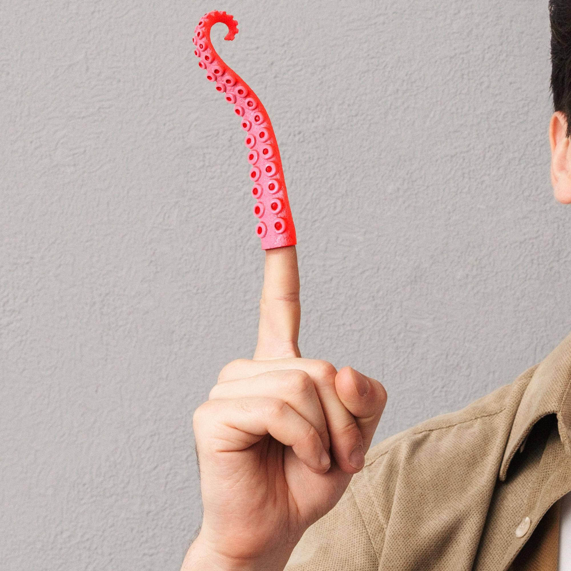 Alt View 2. Accoutrements - Single Finger Tentacle - Pink.