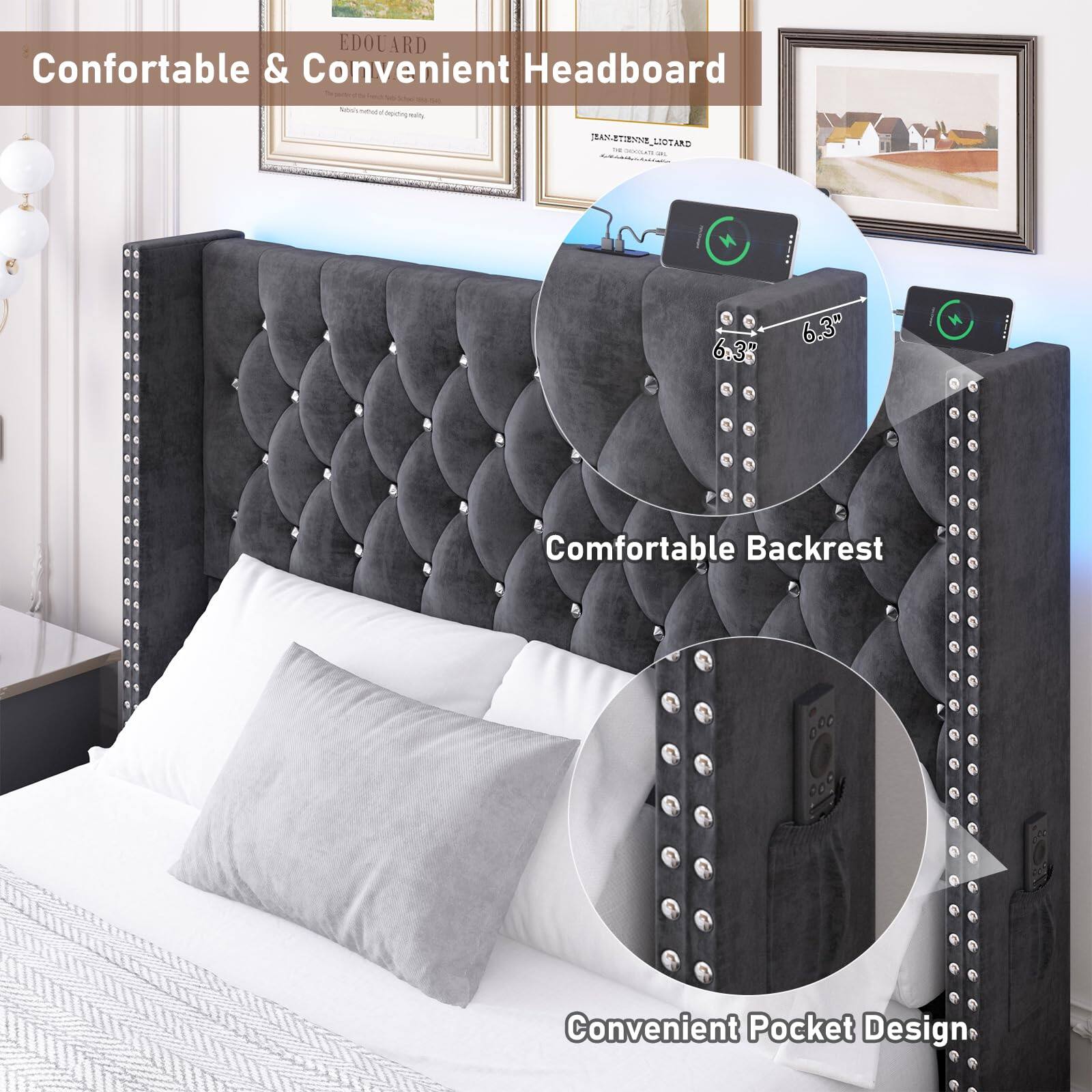 Confortable & Convenient Headboard

Comfortable Backrest

Convenient Pocket Design