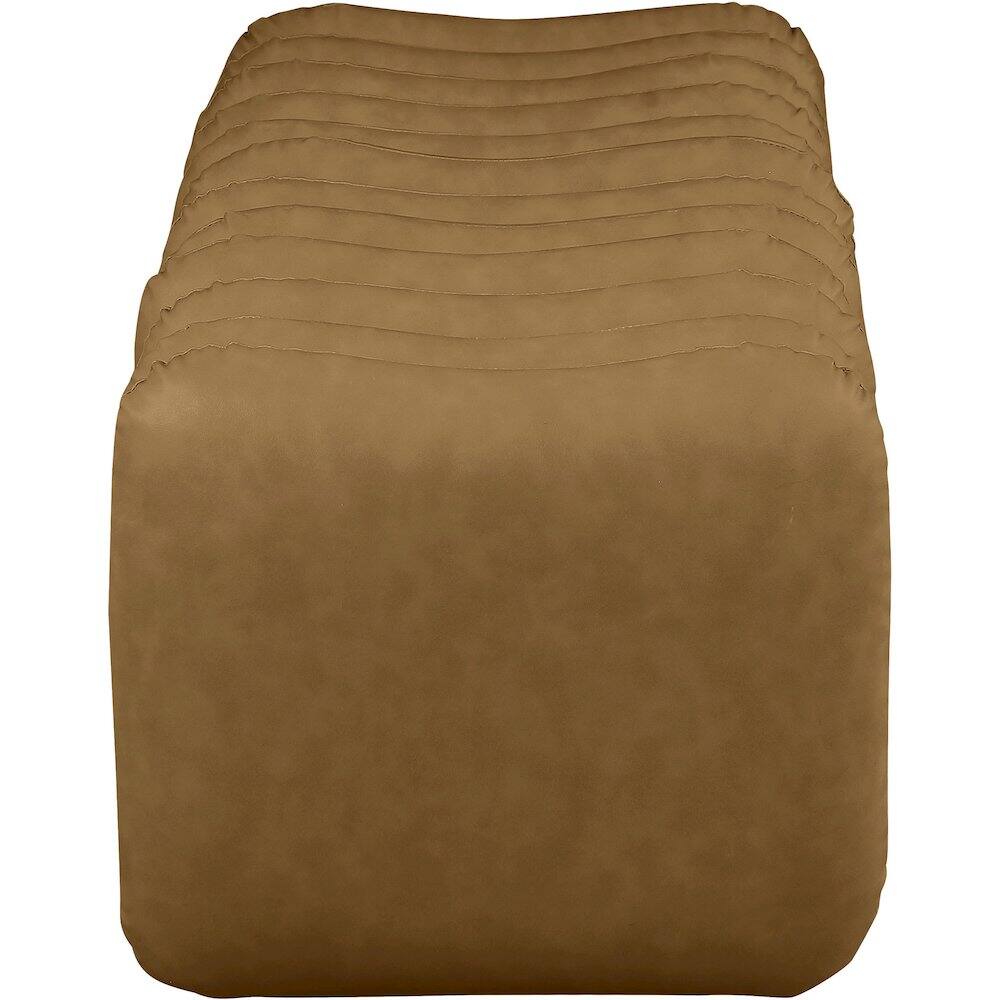 Alt View 3. Meridian Furniture - Atticus Brown Vegan Leather Bench - Brown.