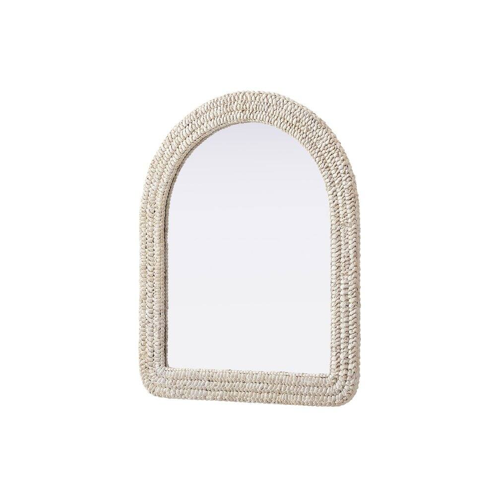 Alt View 1. Elegant Decor - Arch Cornhusk Mirror 30x36 in Linen White - Linen White.