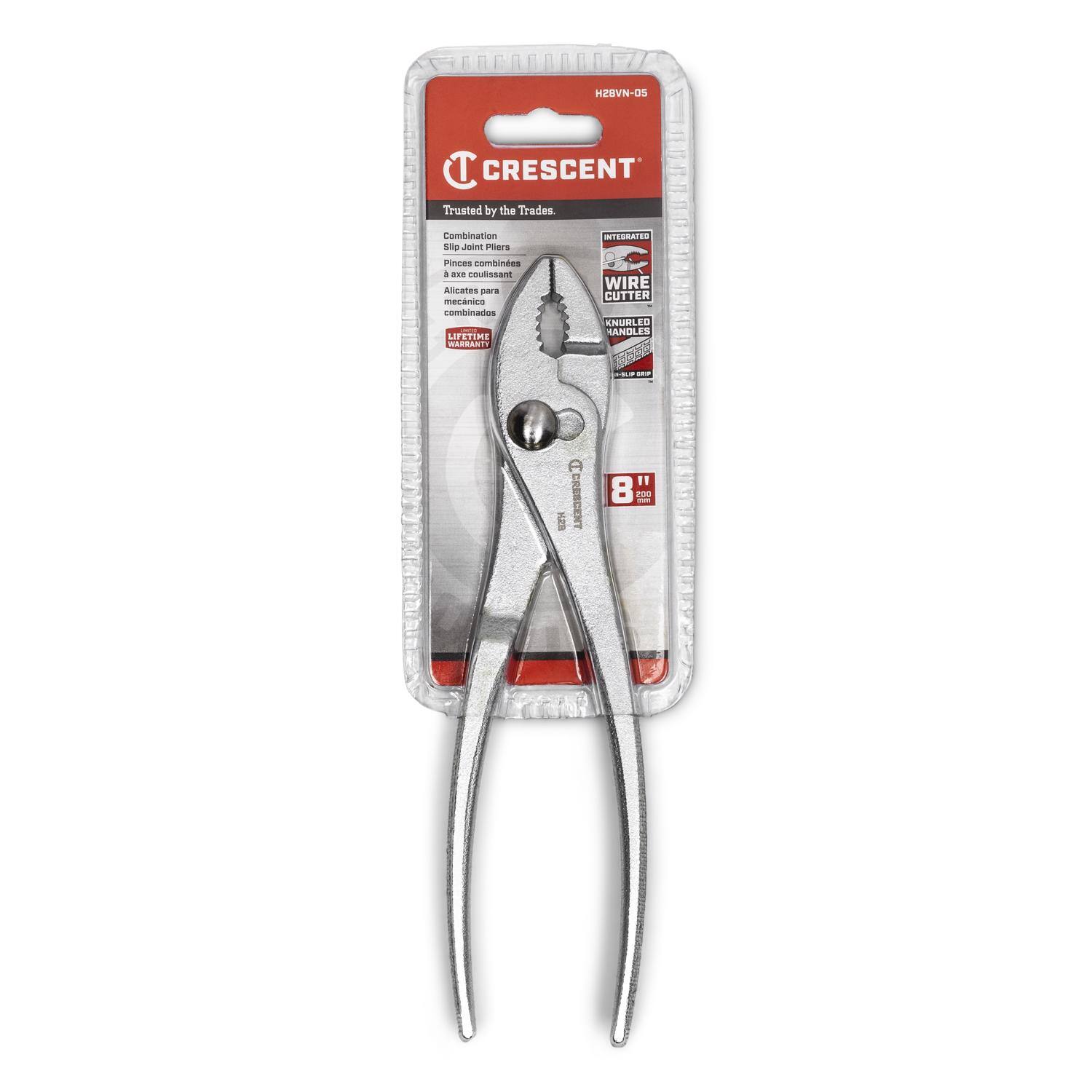 HESVN-OS T CRESCENT Trusted by the Trades Combination Slip Joint Pliers Pince combinée . . Coulissant Alicates OMB mecanica combinades - LIVETIME MARGANTY WIRE CUTTER ENUBLED HANOLES - I  CRESCENT " 8 200 -