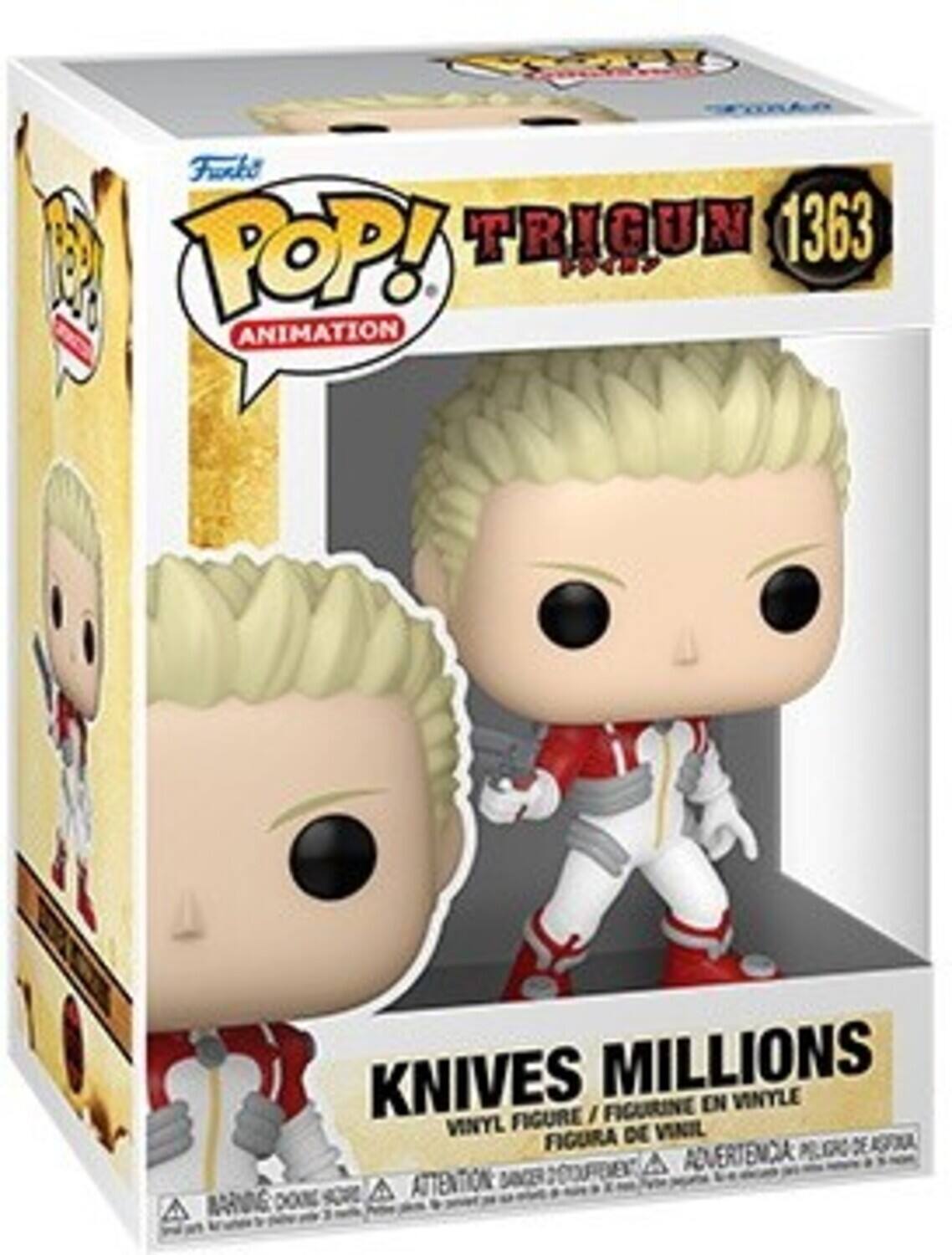 Frnkl POP! TRIGUN 1363 ANIMATION KNIVES MILLIONS FIGURINE EN VINYLE FIGURE VINYL FIGURA DE VINIL ADVERTENCIA DANGER DO NOT TOUCH