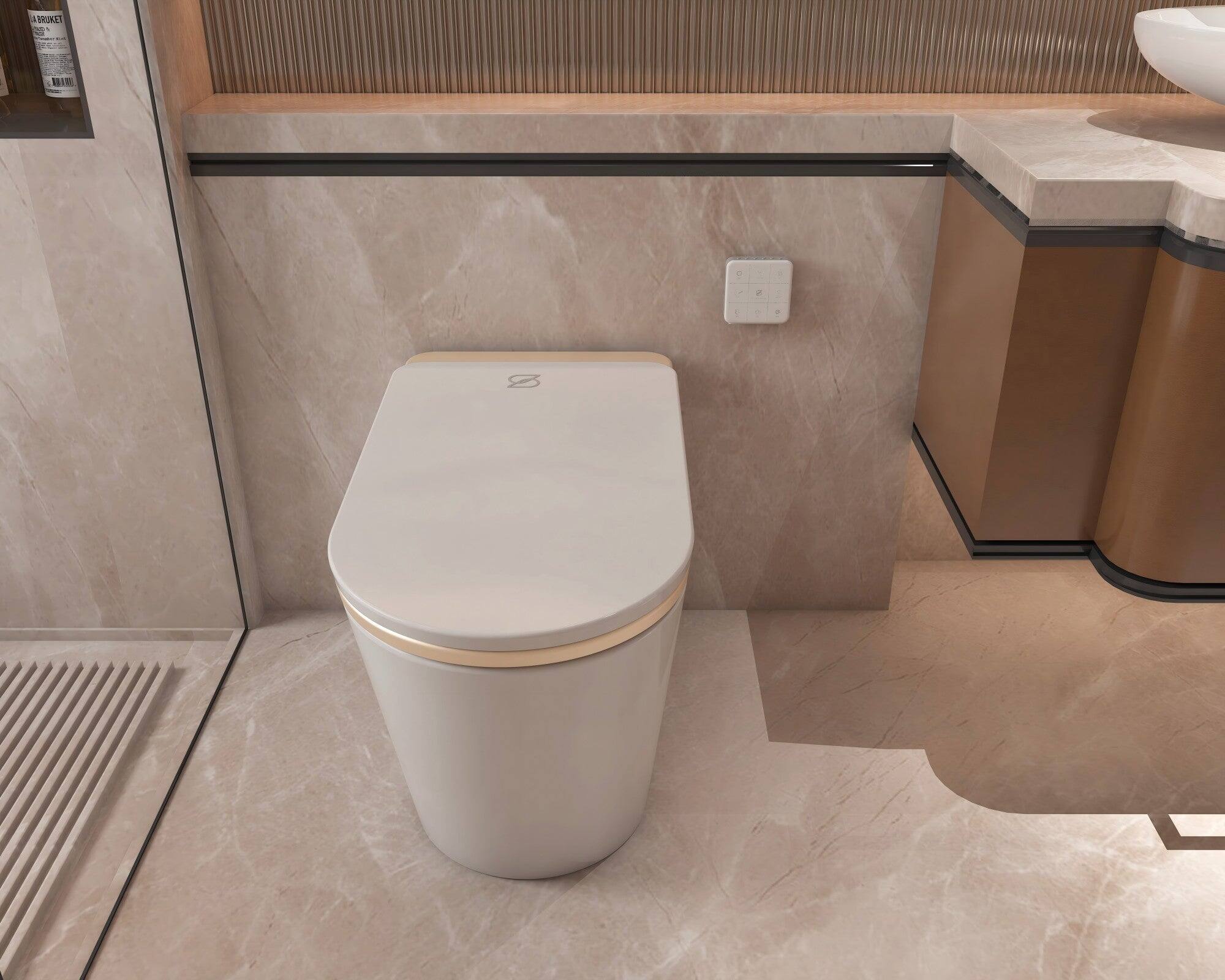 Alt View 1. Boyel Living - Gold Pro Version Smart Toilet Multi Mode Cleaning Heated Seat Auto Lid Sensor Flush Premium Full Function Design - GOLD.