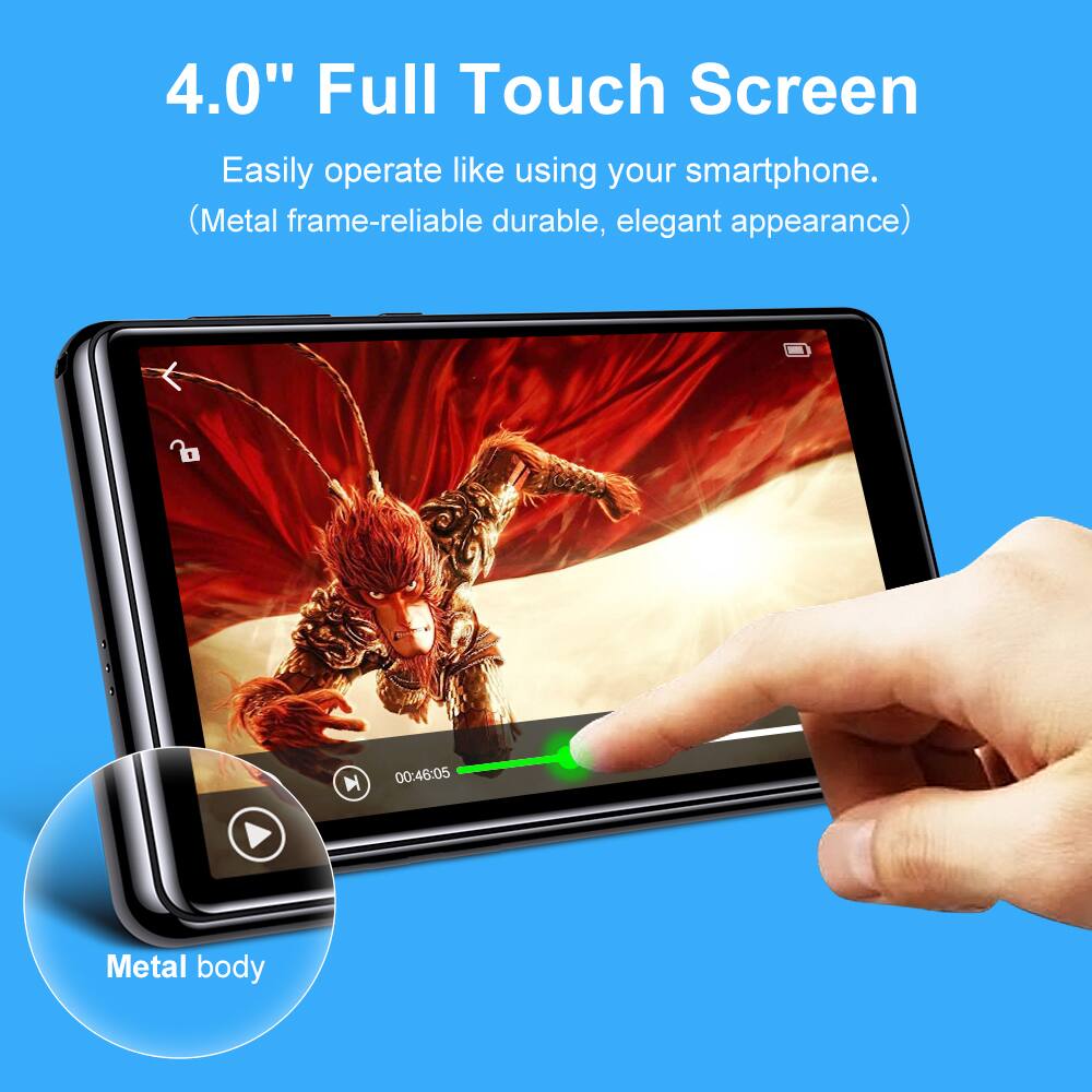 4.0" Full Touch Screen  
Easily operate like using your smartphone.  
(Metal frame-reliable durable, elegant appearance)  

Metal body