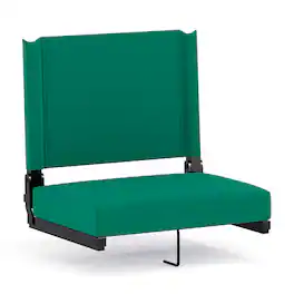 Emma + Oliver - 500 lb. Rated Lightweight Stadium Chair with Handle & Ultra-Padded Seat - Hunter Green