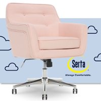 Serta - Ashland Memory Foam & Twill Fabric Home Office Chair - Blush Pink - Front_Zoom