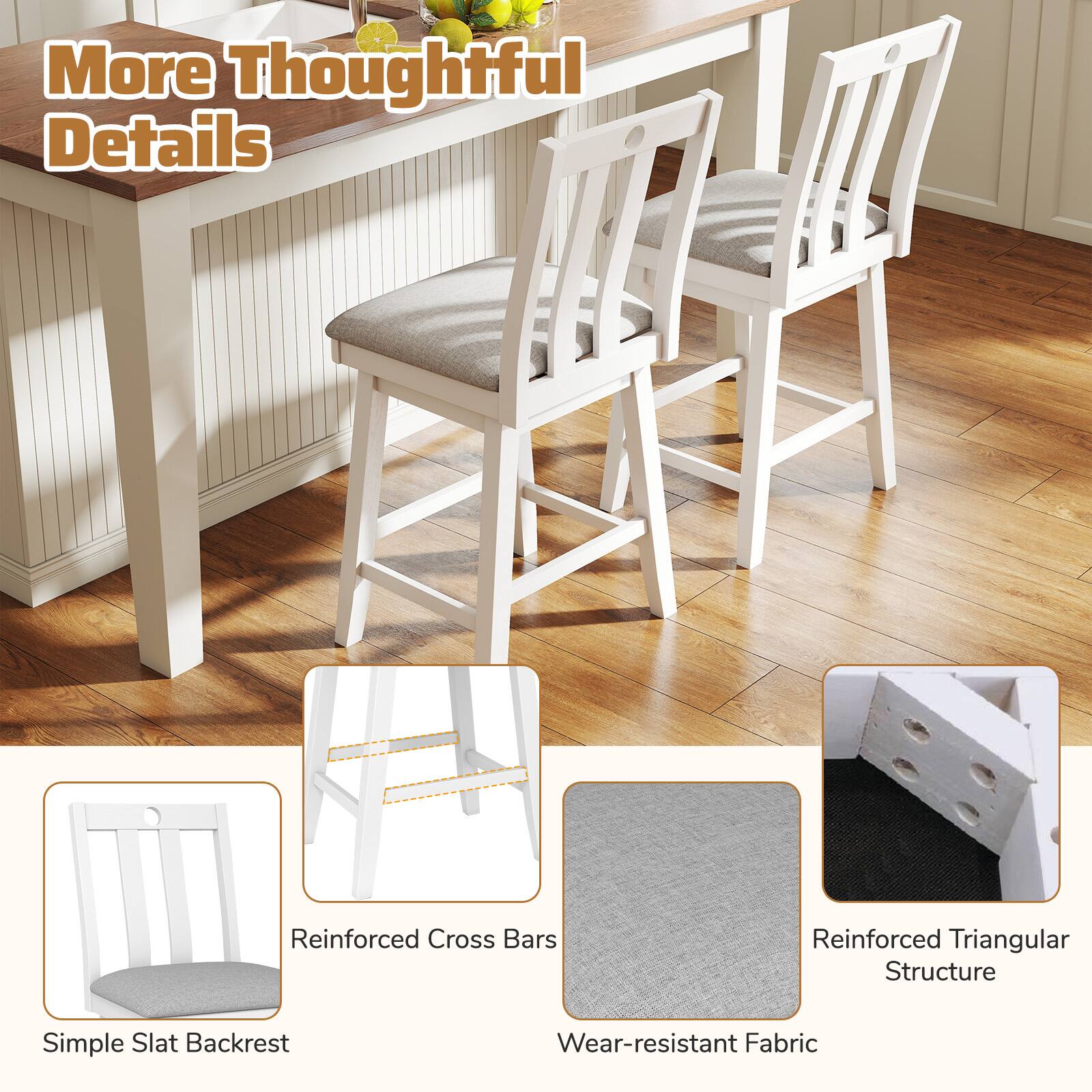 More Thoughtful Details

- Simple Slat Backrest
- Reinforced Cross Bars
- Wear-resistant Fabric
- Reinforced Triangular Structure