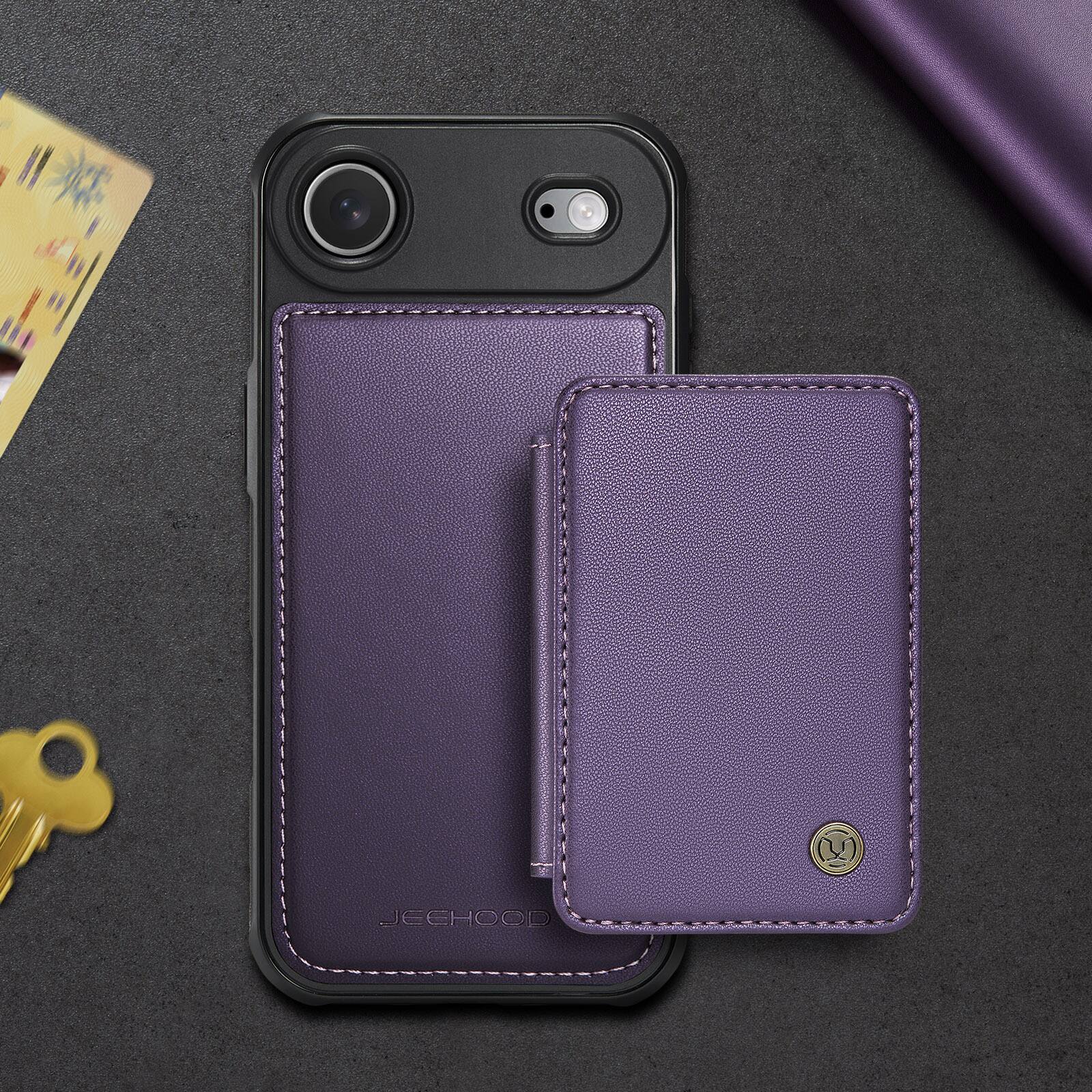 Alt View 1. Dteck - 2-in-1 Wallet Case for Apple iPhone Air with Magnetic Card Holder, RFID PU Leather Flip Folio Kickstand Cover - Purple.