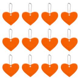 Unique Bargains - Safety Reflector, Reflective Tags Pendant Heart Shaped Safety Keychain with Chain - Fits Keychain/Purses/Cycling/Running - Bright Red
