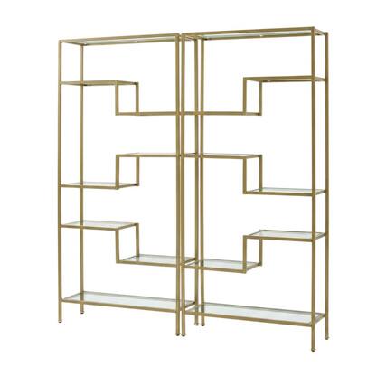 Front. Crosley Furniture - Sloane 2-Piece Etagere Bookcase Set - 2 Etageres - Gold.