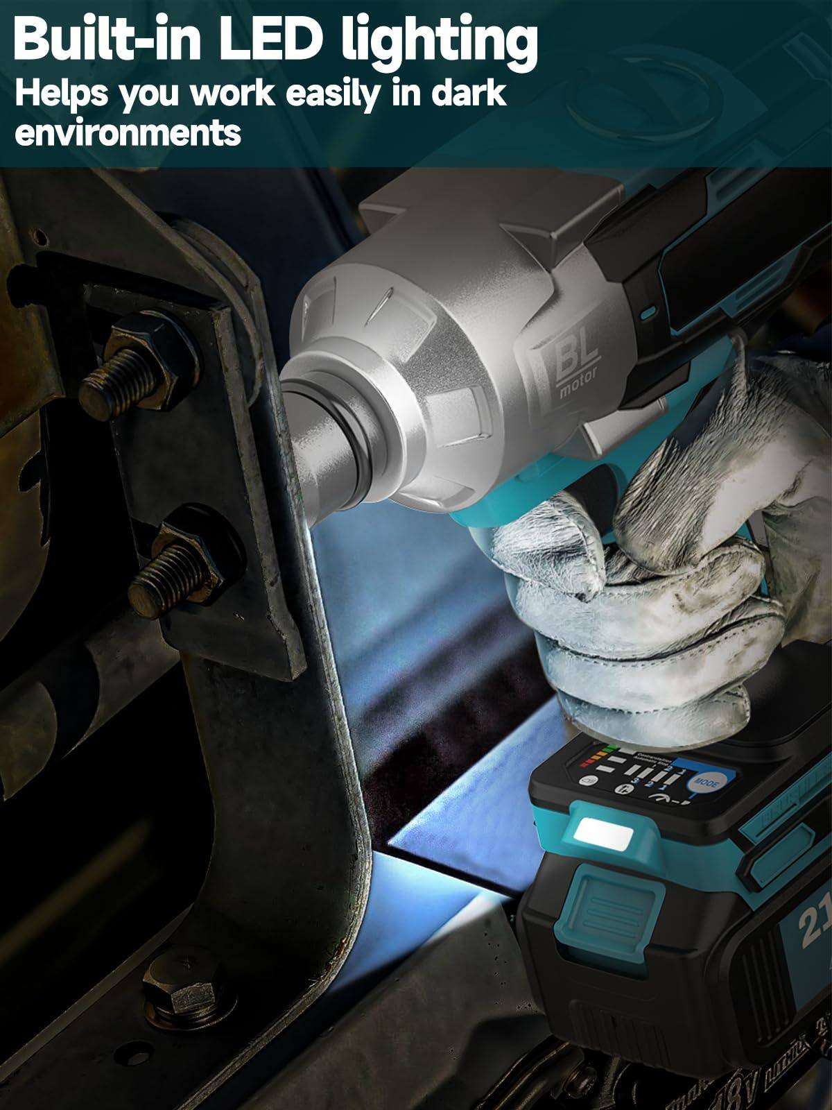 Built-in LED lighting  
Helps you work easily in dark environments