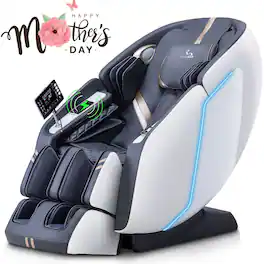 MassaMax - MT398 4D Massage Chair Full Body Stretch,Zero Gravity with Heat Therapy,Extended Footrest,Foot Rollers - White