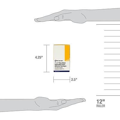 4.25" x 2.5" Blue MDD Deflectable Fabric Adhesive Bandages  
12" RULER