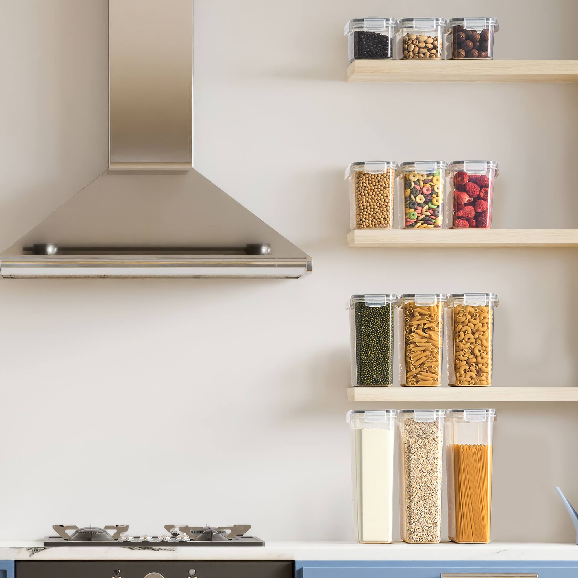 Angle. Sorbus - Sorbus 12 Pack Airtight Food Storage Containers, Labels, Marker & Measuring Spoons - Functional Dry Food Organizers - Clear.