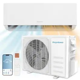 Keystone - Summit 230V 400 Sq. Ft. 9,000 BTU Smart Mini Split Air Conditioner 10,000 BTU Heater - White
