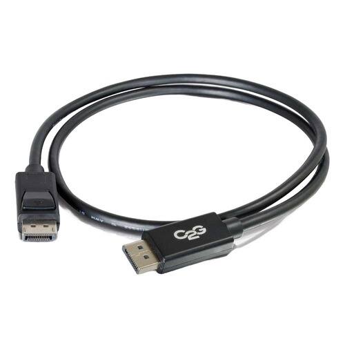 Front. C2G - 757120544029 10 Feet 8K DisplayPort Cable with Latches - Black - DisplayPort M/M for Notebook, Monitor, Audio/Video Devi - Black.