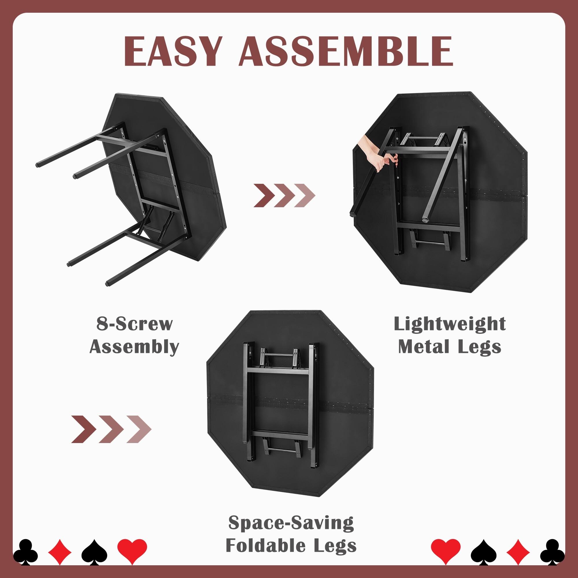 EASY ASSEMBLE

8-Screw Assembly

Lightweight Metal Legs

Space-Saving Foldable Legs
