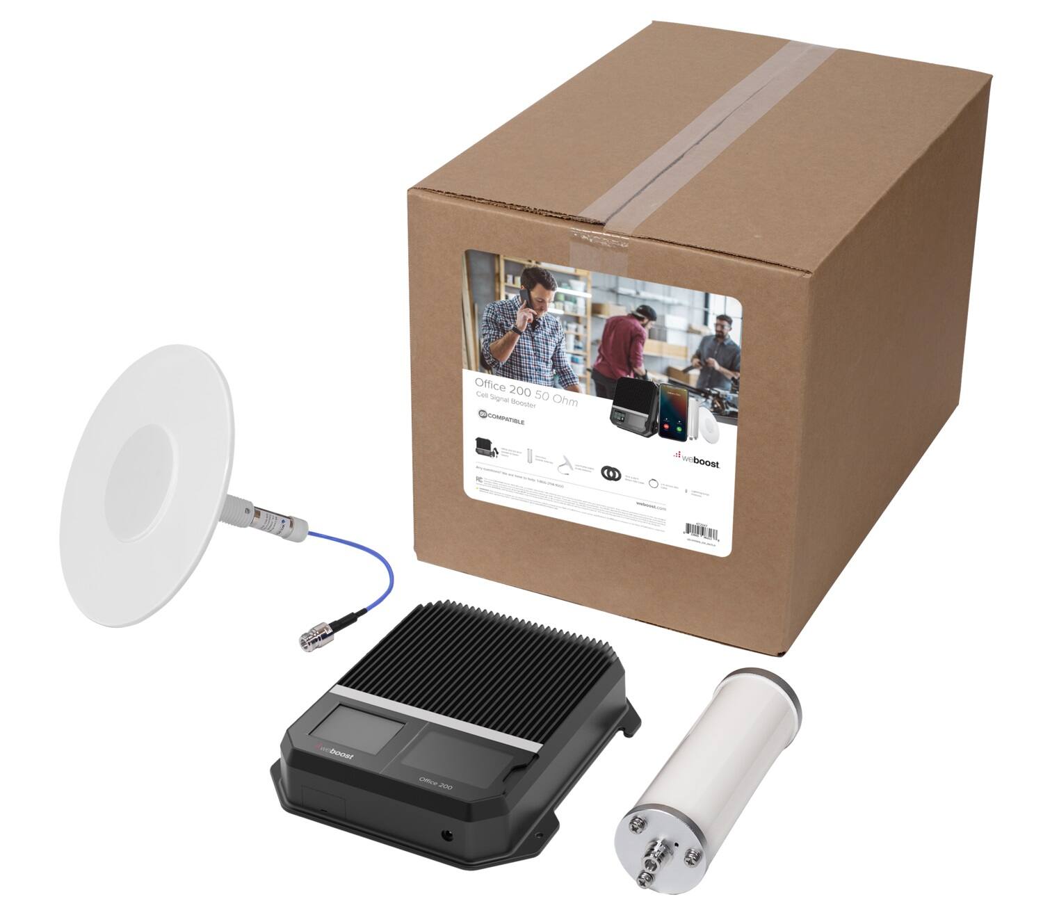 Alt View 12. weBoost - Office 200 Cellular Signal Booster Kit for Small/Medium Businesses or Warehouse Spaces between 12,000 - 35,000 sq. ft. - Black.