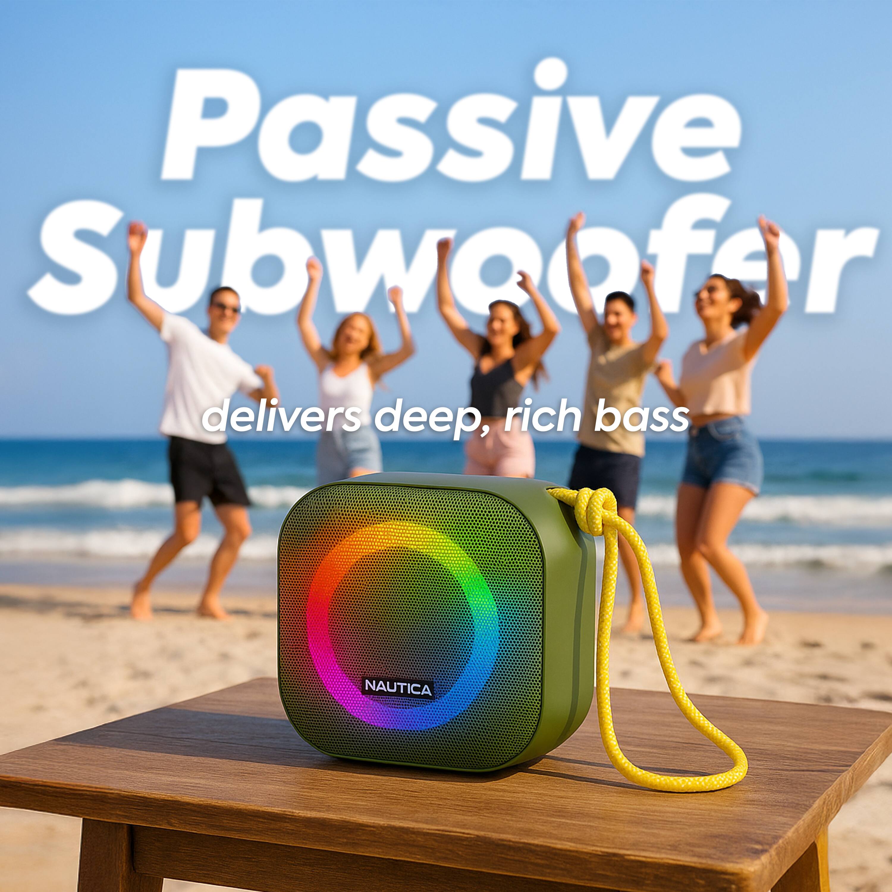 Passive Subwoofer delivers deep, rich bass.