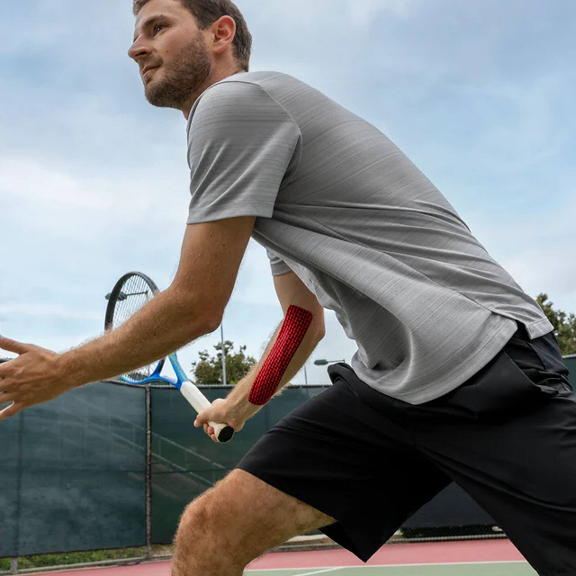 Alt View 2. RockTape - RockTape Rheon Kinesiology Tape, 20 Pre-Cut Piece of 10 " Tape, Red/Black - Black.