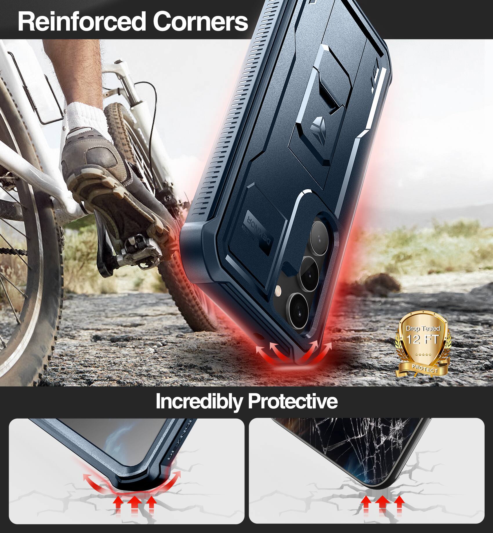 Reinforced Corners, Drop Tested 12 FT, Protective, Incredibly Protective