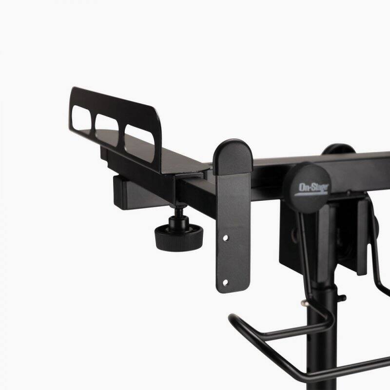 Alt View 3. On Stage Stands - On-Stage MIX-400 V2 Mobile Mixer Stand: Rolling platform for mixers, laptops, controllers. Height adjustable (28"-38"), - Black.