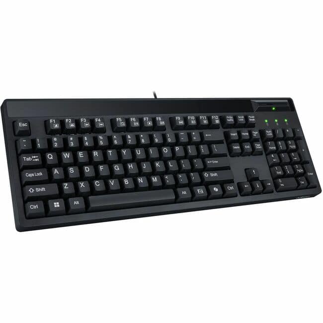Adesso - EasyTouch-130SB Desktop Mechanical Keyboard with Smart Card Reader - Cable Connectivity - Full-size - USB 2.0 - Unknown