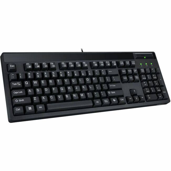 Adesso - EasyTouch-130SB Desktop Mechanical Keyboard with Smart Card Reader - Cable Connectivity - Full-size - USB 2.0 - Unknown