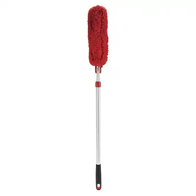 Front. OXO - OXO Good Grips Microfiber Extendable Duster, Red (1334580) - Orange.