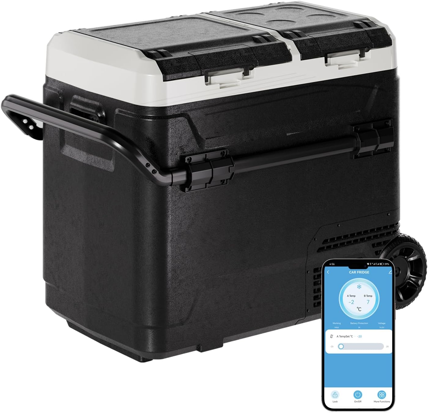 416 SI-AN03 CAR FRIDGE A Temp 2°C, B Temp 7°C. SempTer -2°C.