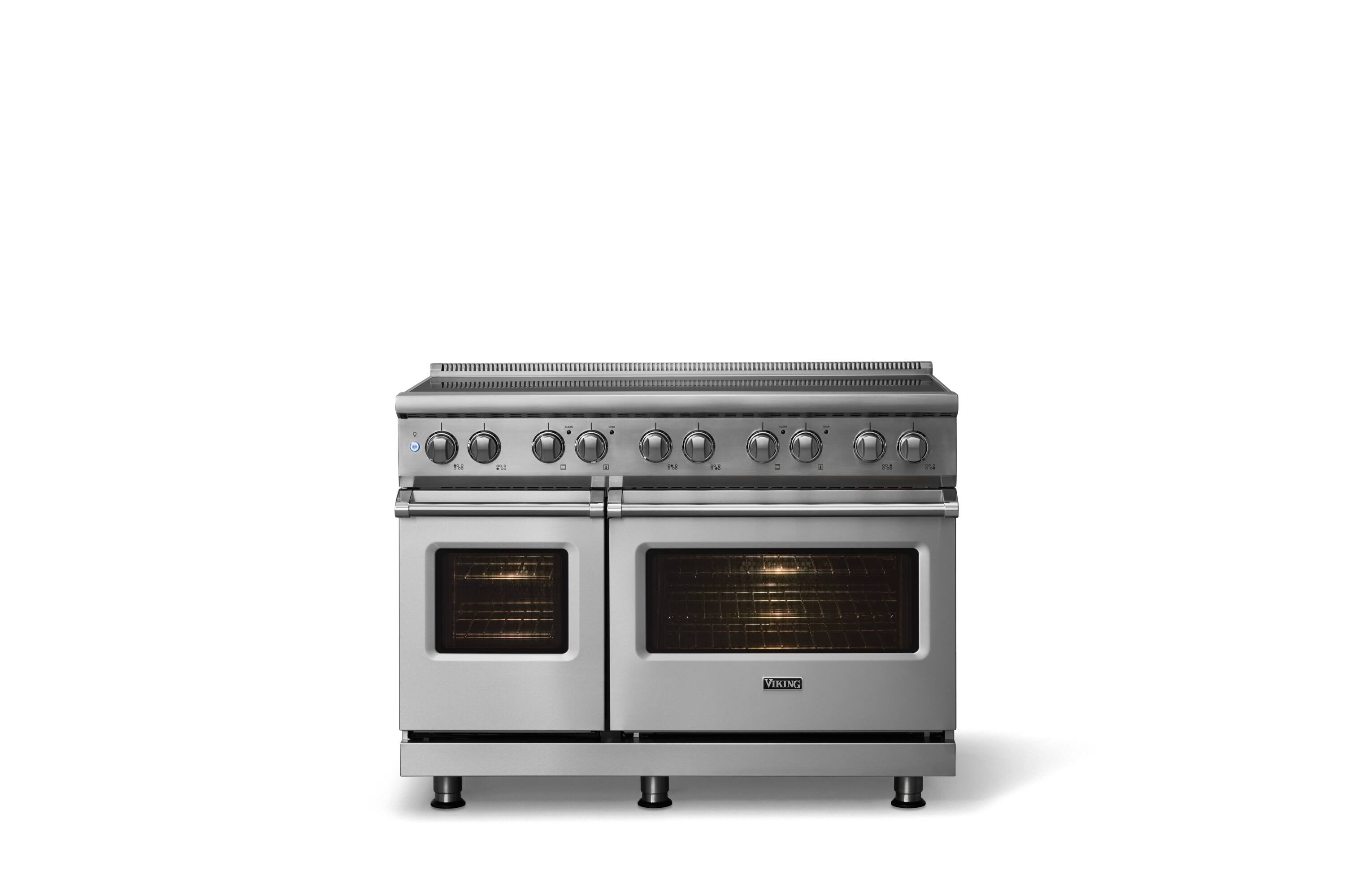 Alt View 1. Viking - 48"W. 7.3 Cu.Ft. Pro5S 6 Element Freestanding Electric Induction Convection Range - Stainless Steel - Stainless Steel.