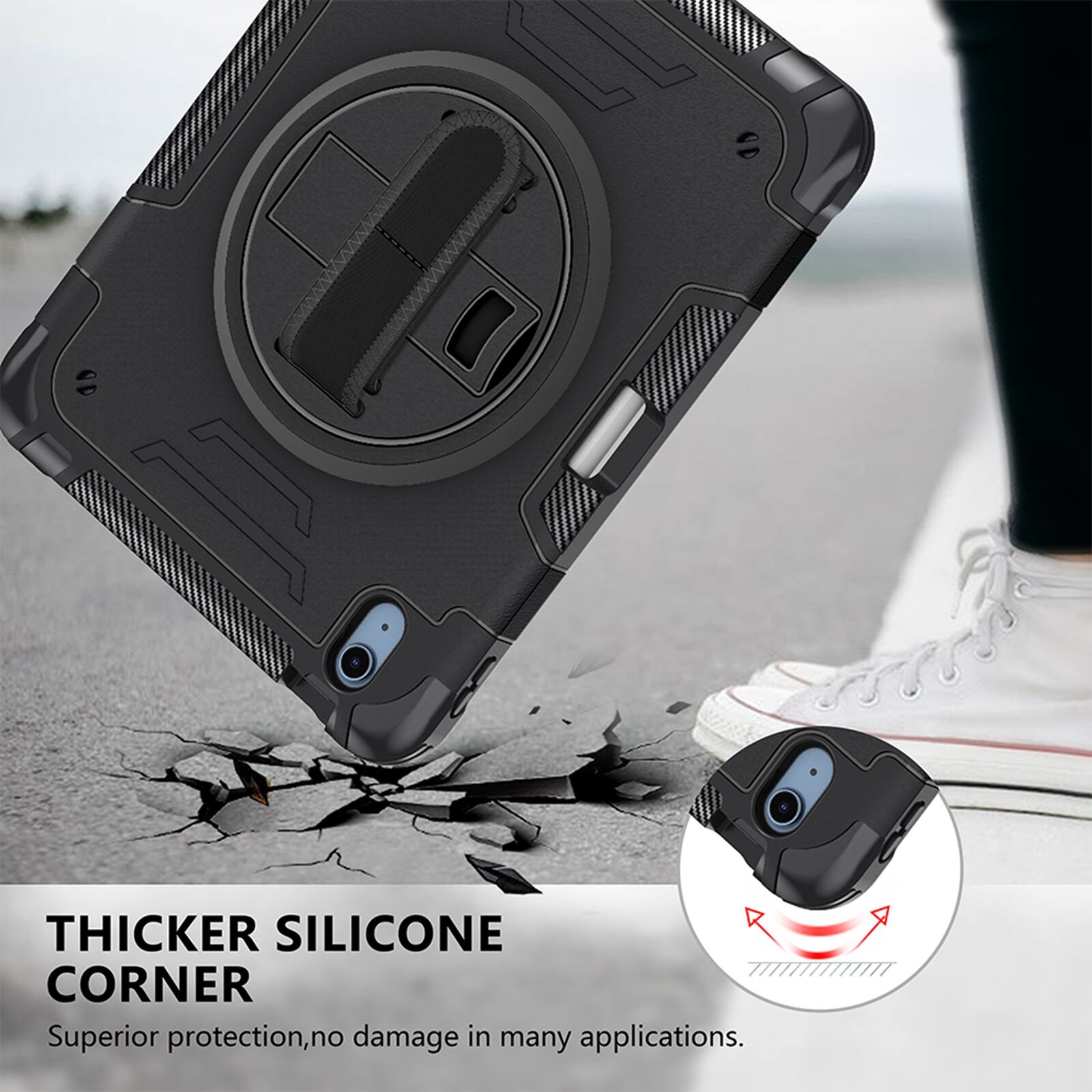 THICKER SILICONE CORNER  
Superior protection, no damage in many applications.